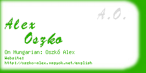 alex oszko business card