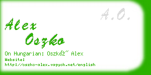 alex oszko business card